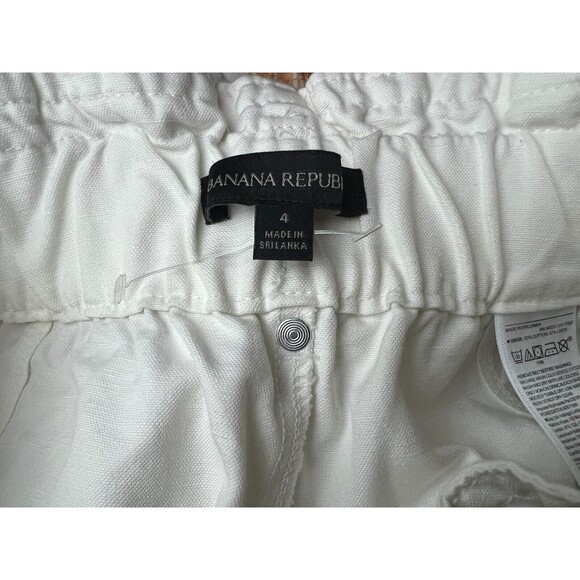 Banana Republic Paperbag Shorts  Women's Size 4  NWOT  Super High-Rise  Ivory - Picture 5 of 9